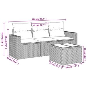 Grand ensemble de canapés de jardin modulaires en rotin PE noir, meubles d'extérieur modulaires élégants - Product Image 3