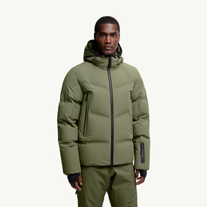 Men Winter Hooded Bubble <b>Jacket</b> Lightweight <b>Warm</b> Quilted Casual Full Zip Regular Fit Outdoor Comfortable Outerwear Front Logo - Product Image 2