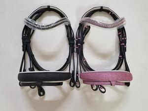 Brida de Cuero con Brillantina para Caballo, Brida Ecuestre Anatómica Personalizable con Corona Acolchada Suave y Narquera con Brillantina - Product Image 2