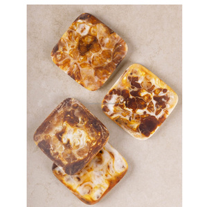 Posavasos para Bar y Vino, Hechos a Mano con Resina, Diseño Clásico Ecológico, Cuadrados, Personalizables en Color, para Mesa - Product Image 1