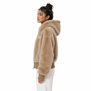 Sweat-shirt à capuche zippé oversize en sherpa doux pour homme, unisexe, vêtement d'hiver, streetwear, vente en gros USA, approvisionnement B2B - Product Image 3