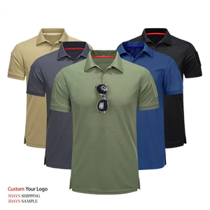 Camiseta Polo Personalizada con Logotipo de su Propia Marca, Cuello Alto, Manga Corta, Poliéster de Secado Rápido, Camisetas Polo para Hombre - Product Image 1
