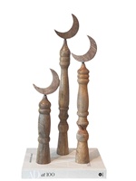 Décoration suspendue personnalisée de haute qualité pour Ramadan et l'Aïd, au design industriel mobile, avec incrustation artisanale de nacre, motif croissant de mosquée brillant et à ressort