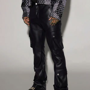 Pantalones de Cuero para Hombre de Color Sólido, Estilo Casual, en Oferta, MOQ Bajo, Precio Razonable, Logotipo Personalizado, Nuevo Diseño - Product Image 3