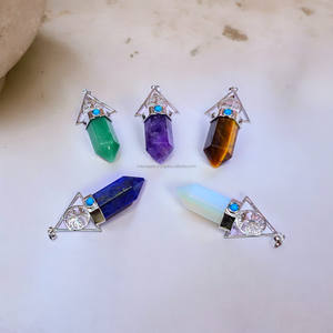 Mini colgante de punta de lápiz de calidad Premium, piedra preciosa, cristal de cuarzo tallado, joyería de moda, collar Feng Shui - Product Image 1