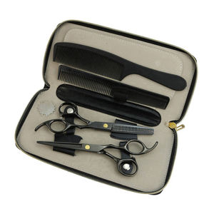 New Style Blunt Barber <b>Thinning</b> Shears Kit <b>Mirror</b> Polish Stainless Steel Scissors Set Short Handle Right-Handed 28 Teeth - Product Image 2