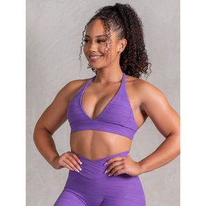 Ensemble 2 pièces de leggings et soutien-gorge de yoga pour femme, grande taille, personnalisé OEM, avec logo frontal uni, respirant et écologique - Product Image 5