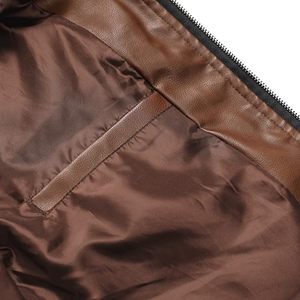 Blouson à capuche en cuir marron pour homme, style classique, multi-poches, élégant, streetwear, vêtement d'extérieur, choix de marque personnalisée, collection 2026 - Product Image 4