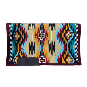 Custom Western Saddle Pad Handwoven Wool Felt Horse Saddle <b>Blanket</b> Colorful Equestrian Riding Pad - Product Image 3