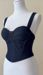 Ensemble gainant en jean pour femme, type corset, avec fermeture à crochets et œillets, maintien moyen, respirant, sans couture, avec fermeture éclair, pour usage quotidien, lavable en machine - Product Image 3