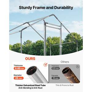 Gallinero Metálico Grande de 6.6 x 3.3 x 6.6 pies con Cubierta Impermeable, Estructura Resistente, Techo de Campana, Jaula para Aves de Corral para Patio Trasero - Product Image 3