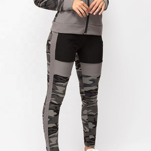 Conjunto Deportivo de Camuflaje para Mujer, Manga Larga, Cuello Alto, Cierre de Cremallera, Bolsillos Laterales, Corte Deportivo, Ropa de Otoño - Product Image 5