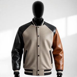 Chaqueta Varsity Personalizada de Mezcla de Lana con Mangas en Contraste, Cierre de Broches, Cuello y Puños Acanalados, Bolsillos Laterales y Diseño Bordado Listo para Usar - Product Image 6