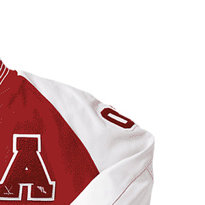 Veste universitaire rouge et blanche pour homme, lettre A brodée, style preppy, coupe classique, col rabattu, doublure en polaire - Product Image 5