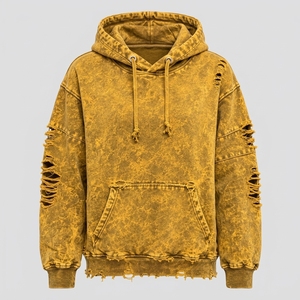 Sweat-shirts oversize pour femmes, effet usé, avec capuchons, offrant un confort doux, des textures vintage et un style urbain tendance pour le quotidien. - Product Image 3
