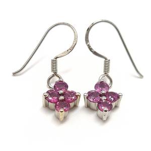 Pendientes de Plata con Turmalina Rosa Natural y Granate Rosa, Pendientes Colgantes Delicados, Regalo para Ella - Product Image 2