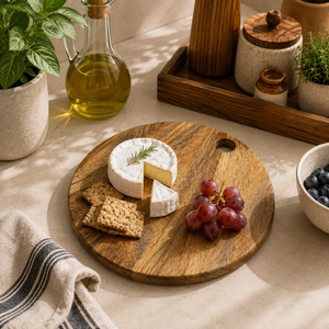 Tabla de cortar rectangular de madera ecológica hecha a mano con mango, 1.5 cm de grosor, tabla de picar con acabado liso y veta natural, bandeja para servir - Product Image 5