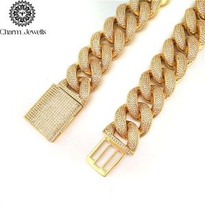 Charm_Jewells 925 Silver 14K Gold Plated Moissanite Ball Shape Link Chain Necklace Unisex Hip Hop Style Party Wear IGI Certified - Product Image 3