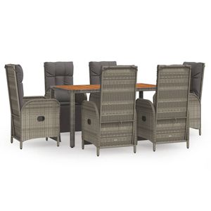 Conjunto de Comedor para Jardín Mediano en Ratán Sintético Gris, Muebles de Exterior Elegantes y Duraderos - Product Image 2