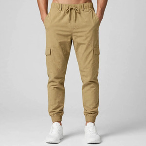 Women's Khaki <b>Cargo</b> <b>Pants</b> Regular Fit Full Length Multiple Pockets <b>Elastic</b> <b>Waist</b> Casual Style 100% Polyester Spring Wear - Product Image 1