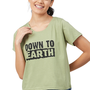 Camiseta de Algodón con Logotipo Personalizado para Mujer, Camiseta Corta Informal de Manga Corta con Estampado Gráfico y Eslogan, Venta al Por Mayor OEM - Product Image 5