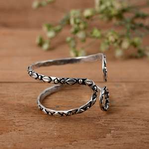 SHYAM JEWELRS Handmade 925 Sterling <b>Silver</b> Ethnic Swirl Arthritis <b>Ring</b>-<b>Adjustable</b> Oxidized Floral Splint Luxury Style Made - Product Image 2