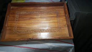 Bandeja de Servir Hecha a Mano de Madera de Acacia Ecológica, Apta para Lavavajillas, No Tóxica, Estilo Americano para Hoteles y Restaurantes, Artesanía en Madera - Product Image 4