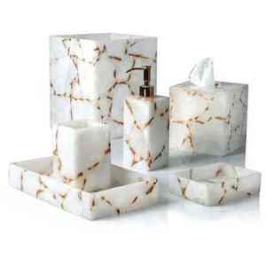 Elegant <b>White</b> Oval Polyresin <b>Bathroom</b> <b>Set</b> Durable <b>Accessories</b> Wholesale - Product Image 4