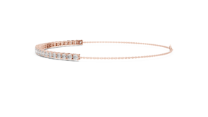 Pulsera de tenis de oro rosa con diamantes, pulsera de eslabones chapada en oro con corte brillante redondo para mujer, ideal para fiestas y bodas. - Product Image 2