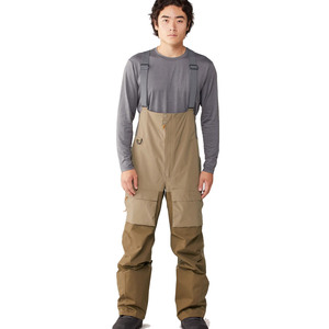 Pantalon de ski à capuche personnalisé couleur beige sable, imperméable 10 000 mm, respirant, écologique, isolé, multi-poches, pour snowboard, hiver - Product Image 4