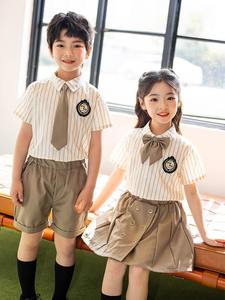 Ensemble d'uniformes scolaires pour enfants en gros, personnalisé, à manches courtes, pour l'été, pour garçons et filles, école primaire - Product Image 5