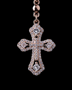 925 Silver Moissanite Religious Pendant Necklace With <b>Cross</b> And Beaded <b>Chain</b> For Catholicism Ceremonies Unisex Style - Product Image 2