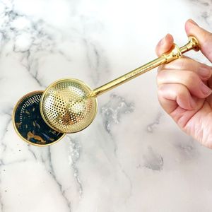 Cuillère infuseur à thé en laiton tressé faite à la main, passoire à thé en vrac de qualité supérieure, style vintage, pour infusion d'herbes, gadget de cuisine - Product Image 1