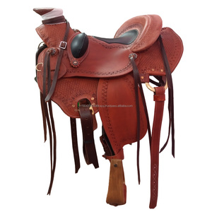 Selle d'équitation de sentier de plaisance en cuir fait à la main Western Roping Ranch Wade Saddle English Horse Racing Products From India - Product Image 1