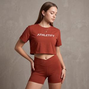 Ensemble 2 pièces côtelé pour femme : Crop Top et Short – Tenue de sport entièrement personnalisable pour la course et la gym – Vêtements d'entraînement – Marque privée OEM Vente en gros - Product Image 1