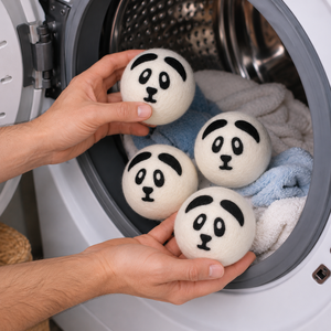 Boules de séchage en feutre de laine de panda faites à la main en gros, écologiques, réutilisables, durables, 100 % laine de Nouvelle-Zélande - Product Image 3