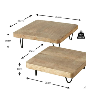 Gran oferta para plato de servicio de madera de mango, juego de alimentos seguros con patas para ensalada, bistec y decoración de mesa de comedor, bandejas decorativas - Product Image 4