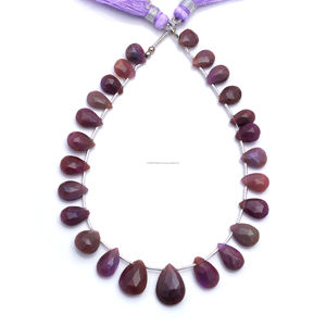 Ethiopian <b>Opal</b> Faceted Pear Shape Beads Natural Purple Color Enhanced Briolette's Strand 8 Inches Strand Gift Stone Beads - Product Image 5