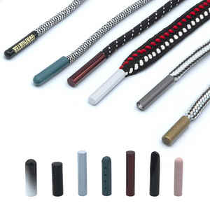 Cordon de serrage rond et plat en polyester avec pointe en plastique trempé en silicone Cordon de serrage pour chaussures - Product Image 4