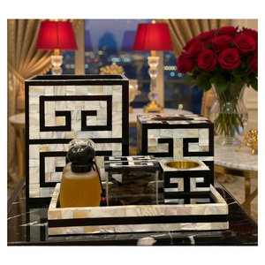 Royal Look Mother of Pearl and Resin Bakhoor Incense <b>Burner</b> Tray Box Set Aromatherapy Diffuser Reasonable Rate Mubkhar Medkhan - Product Image 4