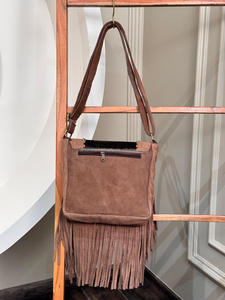 Real Cowhide Fringe Handbag Stone Sling Bag Multi Uses Boho Gypsy Vintage Fringe Tassel Stylish Bags for Women - Product Image 5