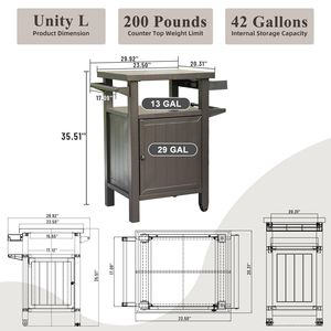 Carrello Portatile in Metallo per Barbecue con Ruote e Vano Portaoggetti per Esterni, Terrazza o Giardino, Colore Marrone - Product Image 6