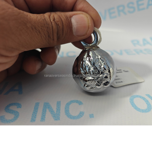 Cloche suspendue Ganesh en laiton moderne décorative, cloche de temple traditionnelle plaquée argent, cadeau spirituel écologique pour la maison, la porte ou le mur - Product Image 2