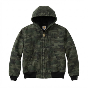 <b>Men</b> Camouflage Zipper <b>Hoodie</b> 100% Cotton Heavy Weight Oversize Loose Fit French Terry Casual Winter Wear Zip up Hoody <b>Men's</b> - Product Image 6