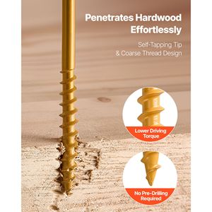 350 pezzi # 10 Viti per Legno Antiruggine da 3 Pollici, Viti per Esterni Torx/T25 con Testa a Stella, Resistenti alla Ruggine, per Decking Esterno, Filettatura M4 - Product Image 5