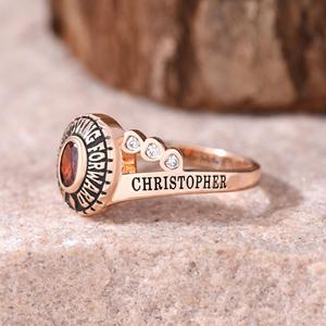 Bague d'École BOJ 066 Personnalisée sur Mesure pour Diplômé Universitaire, Bague de Fin d'Études Secondaires ou Universitaires pour Femme avec Pierre de Naissance en Argent 925 – Nouveauté Tendance - Product Image 2