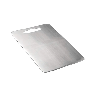 Tabla de cortar de acero inoxidable plateado, nueva llegada, muy vendida, apta para lavavajillas, para cortar queso y carne. - Product Image 2