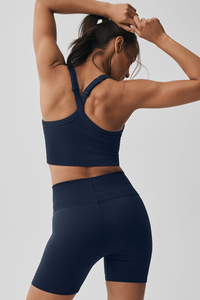 Débardeur court côtelé pour femme, col rond, sans manches, couleur unie, décontracté, respirant, en tissu polyester/coton - Product Image 5