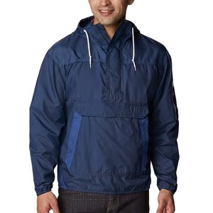 Chaqueta Cortavientos Anorak Azul Marino para Hombre, Ligera, con Capucha, Estilo Casual para Aventuras al Aire Libre y Uso Diario - Product Image 1