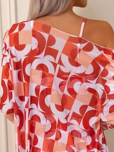 Conjunto de bikini con estampado geométrico para mujer, pantalones cortos con cuello halter y lazo frontal, traje de baño push-up de secado rápido, tankinis para la playa - Product Image 4